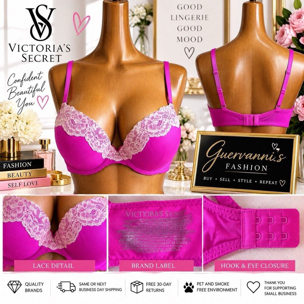 Victoria's Secret PINK Women Bra 34C Red T Shirt Lightly Lined Underwired Strap